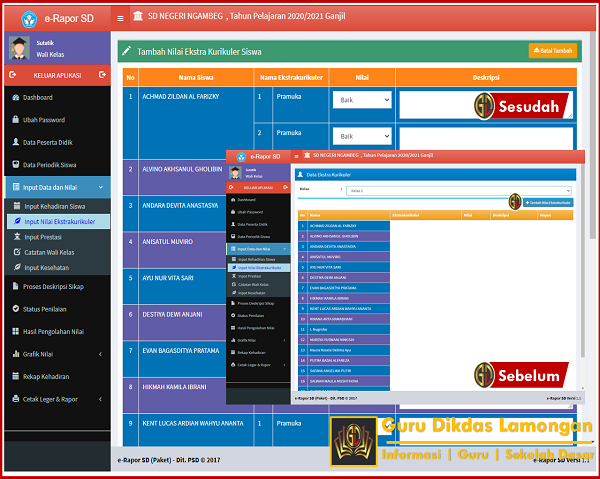 Cara Memunculkan Data Ekstrakurikuler Pada Aplikasi E