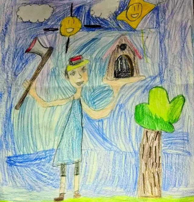 "Casitas para los pájaros", Mati DBH, 7 años.