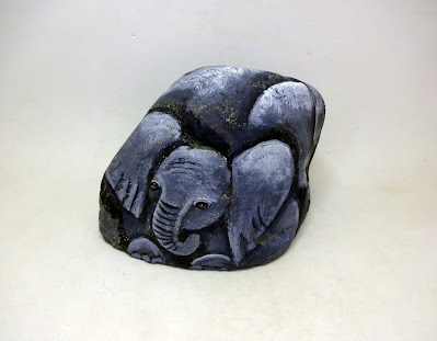 COMO PINTAR PIEDRAS CON ELEFANTE CON CRÍA PASO A PASO