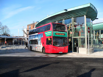 The first bus to use the new Interchange