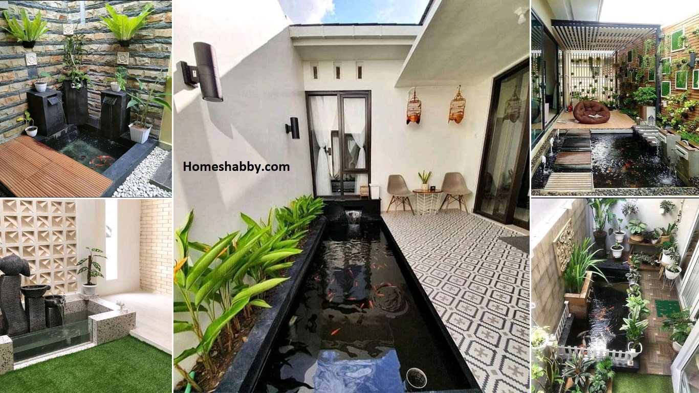 6 Desain Taman Sempit dengan Kolam Ikan Untuk Santai Estetik dan Cantik