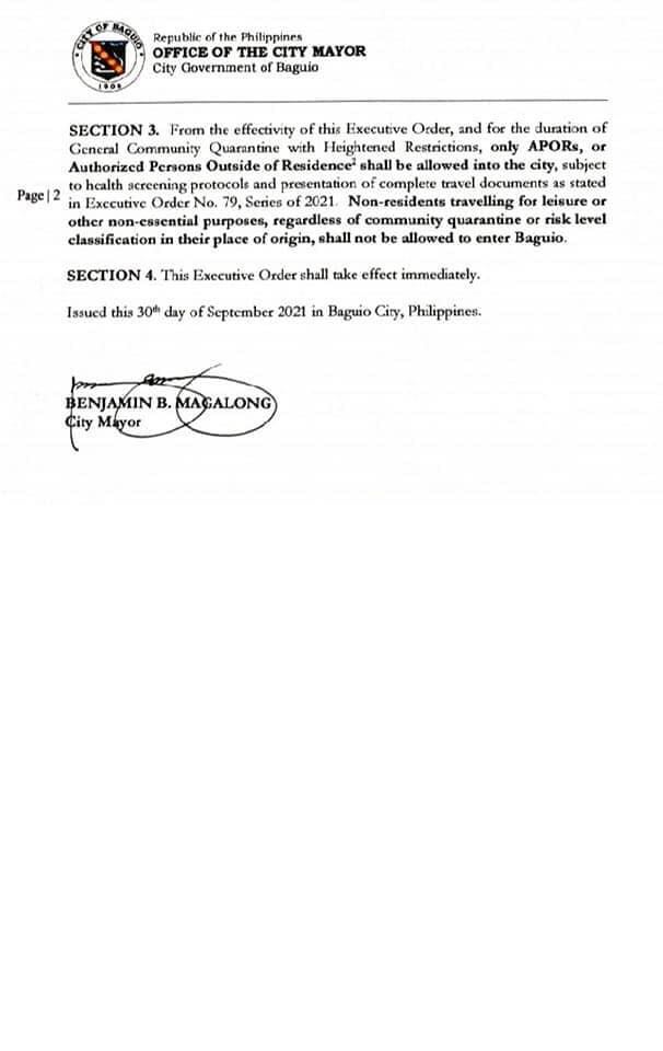 2022 BAGUIO TRAVEL REQUIREMENTS for TOURISTS & VISITORS (March 2022