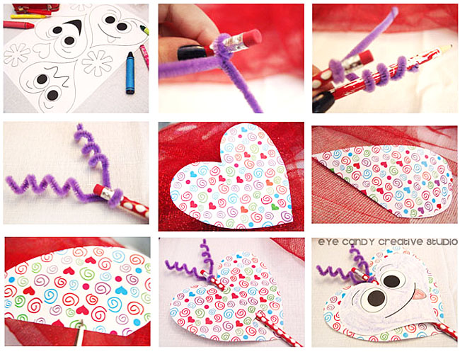 Eye Candy Creative Studio: CRAFT :: Kids Valentine PENCIL Ideas