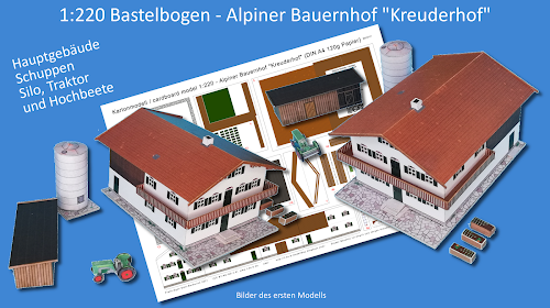Maisons et autres en papier  Praesentation_Alpiner_Bauernhof_Praesentation