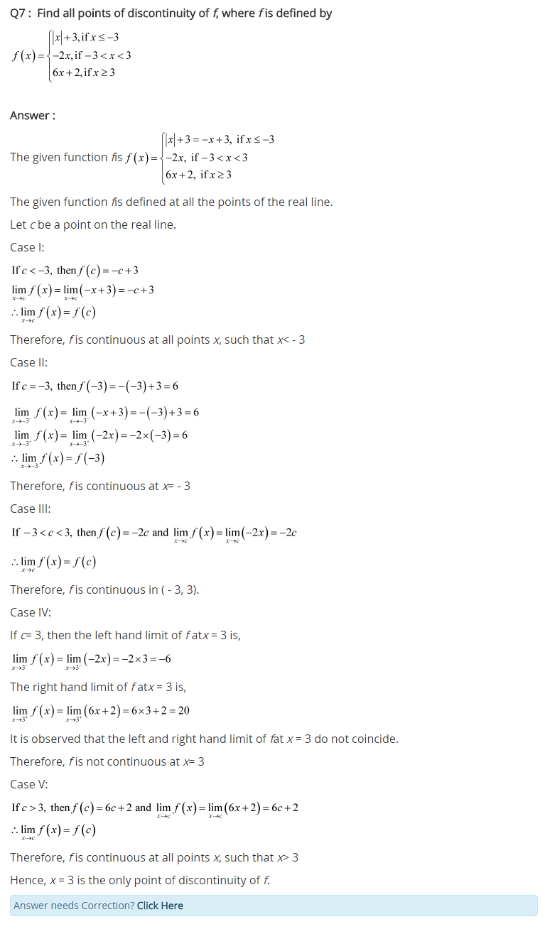 Class 12 Maths Chapter 5 Continuity and Differentiability