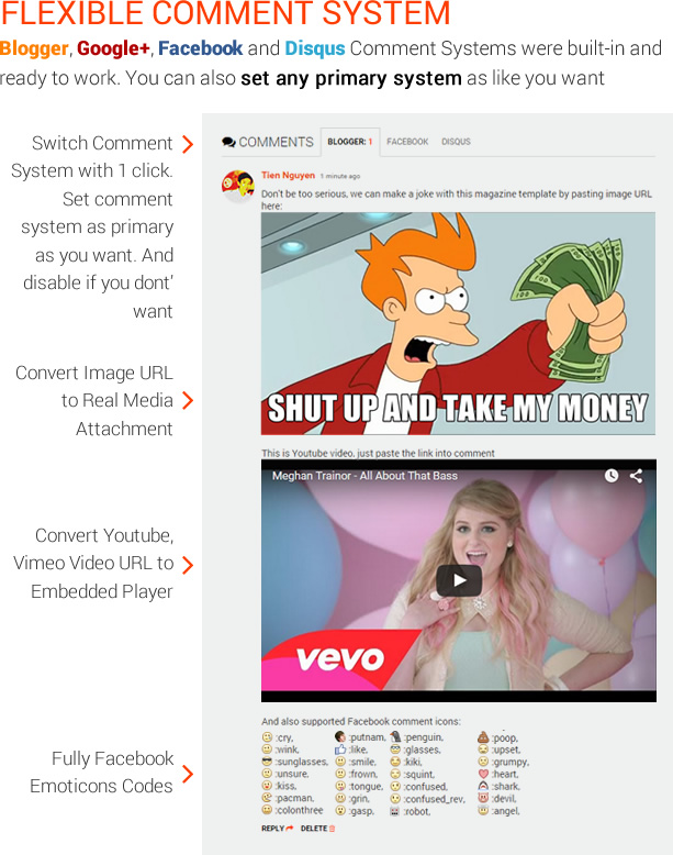 Flexible Comment System - MagOne - Magazine Blogger Template