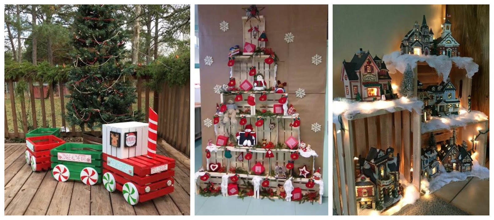 2 manualidades para Navidad con cajas de frutas y tubos de cartón