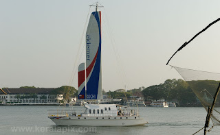 Yacht Eldemer enters Kochi Port, Kerala