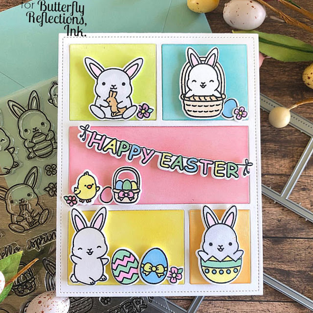 Sunny Studio Stamps: Chubby Bunny & Comic Strip Everyday Dies Easter card by Dana Kirby