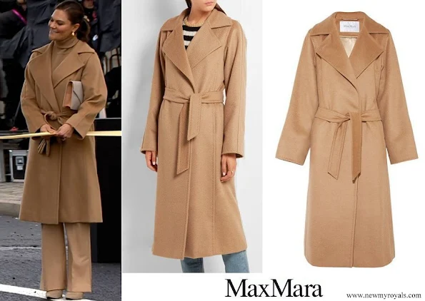 Crown Princess Victoria wore MAX MARA Belted camel hair coat