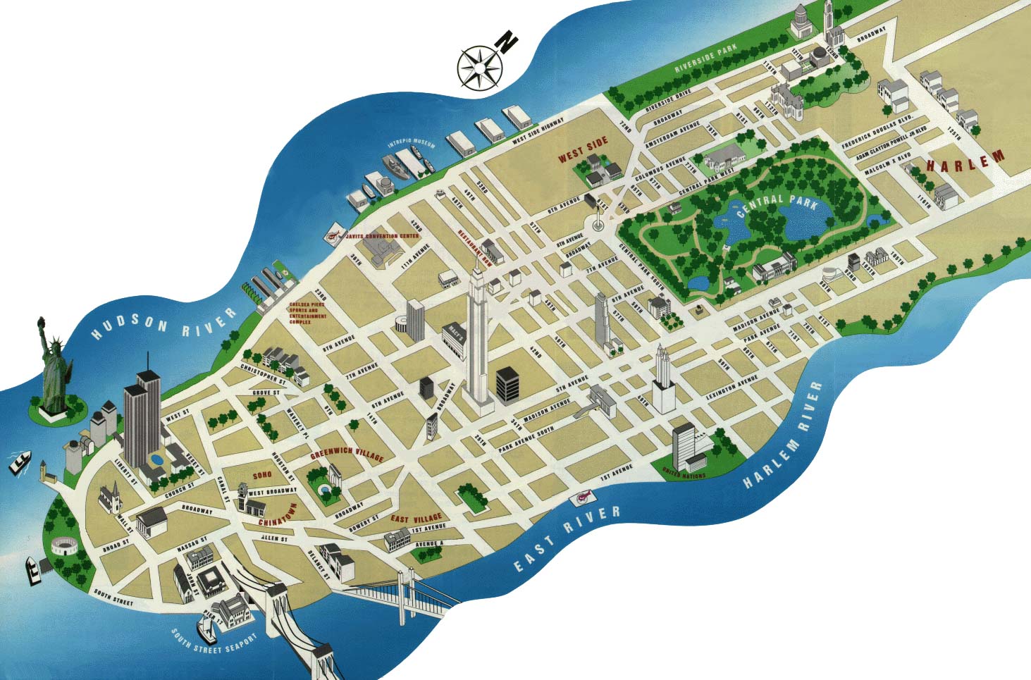 a map of downtown manhattan new york ny