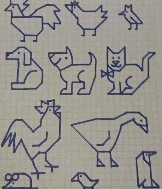 Animal Drawings On Graph Paper