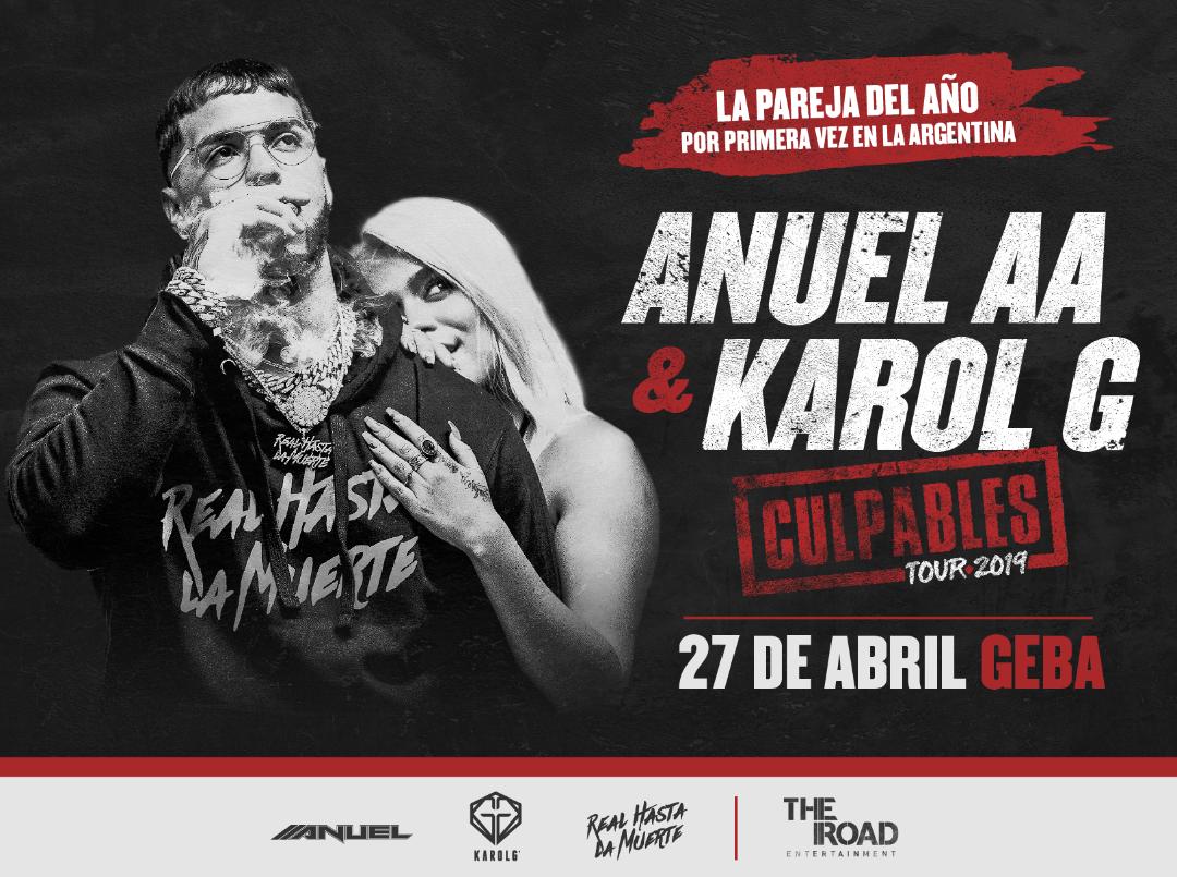 Anuel AA y Karol G "Culpables Tour 2019" se presentarán en el estadio