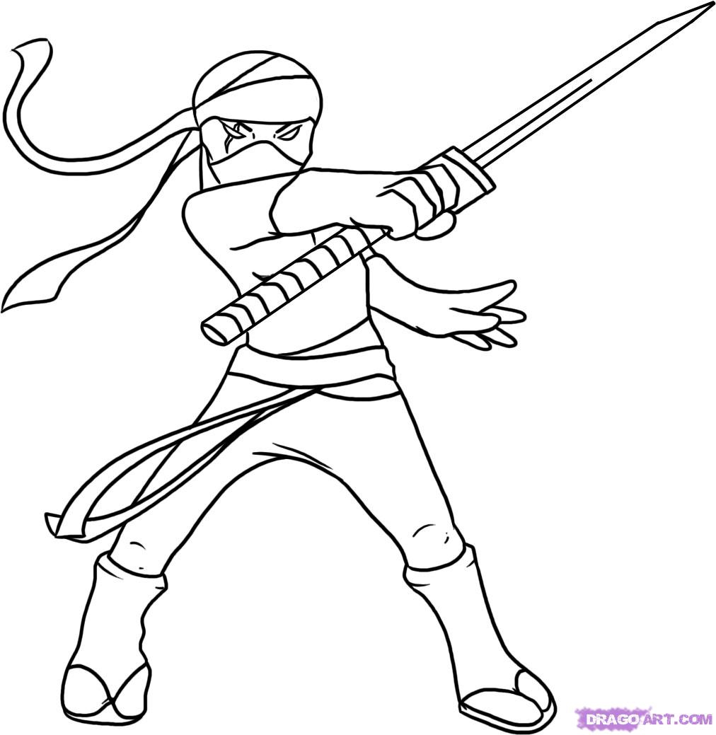 10 Mewarnai Gambar  Ninja 