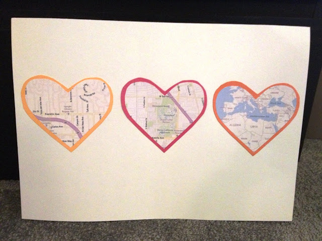 First Anniversary Gift - Map Hearts Display Tutorial (and Other Paper Gift Ideas)