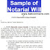 Sample of Notarial Will in doc word