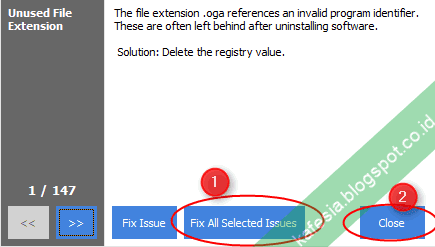 ccleaner memulai perbaikan registry