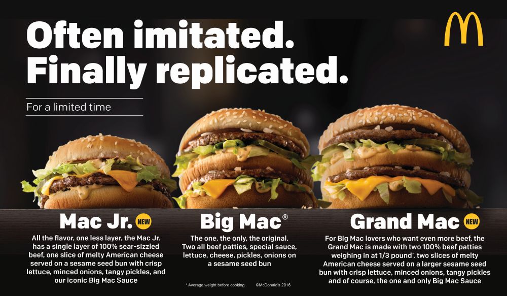 Big and Small Versions of McDonald's Big Mac Coming in 2017