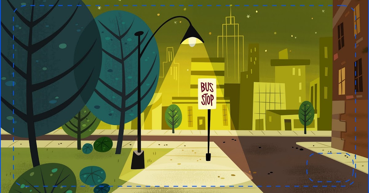 Cartoon Concept Design: Powerpuff Girls painted Backgrounds