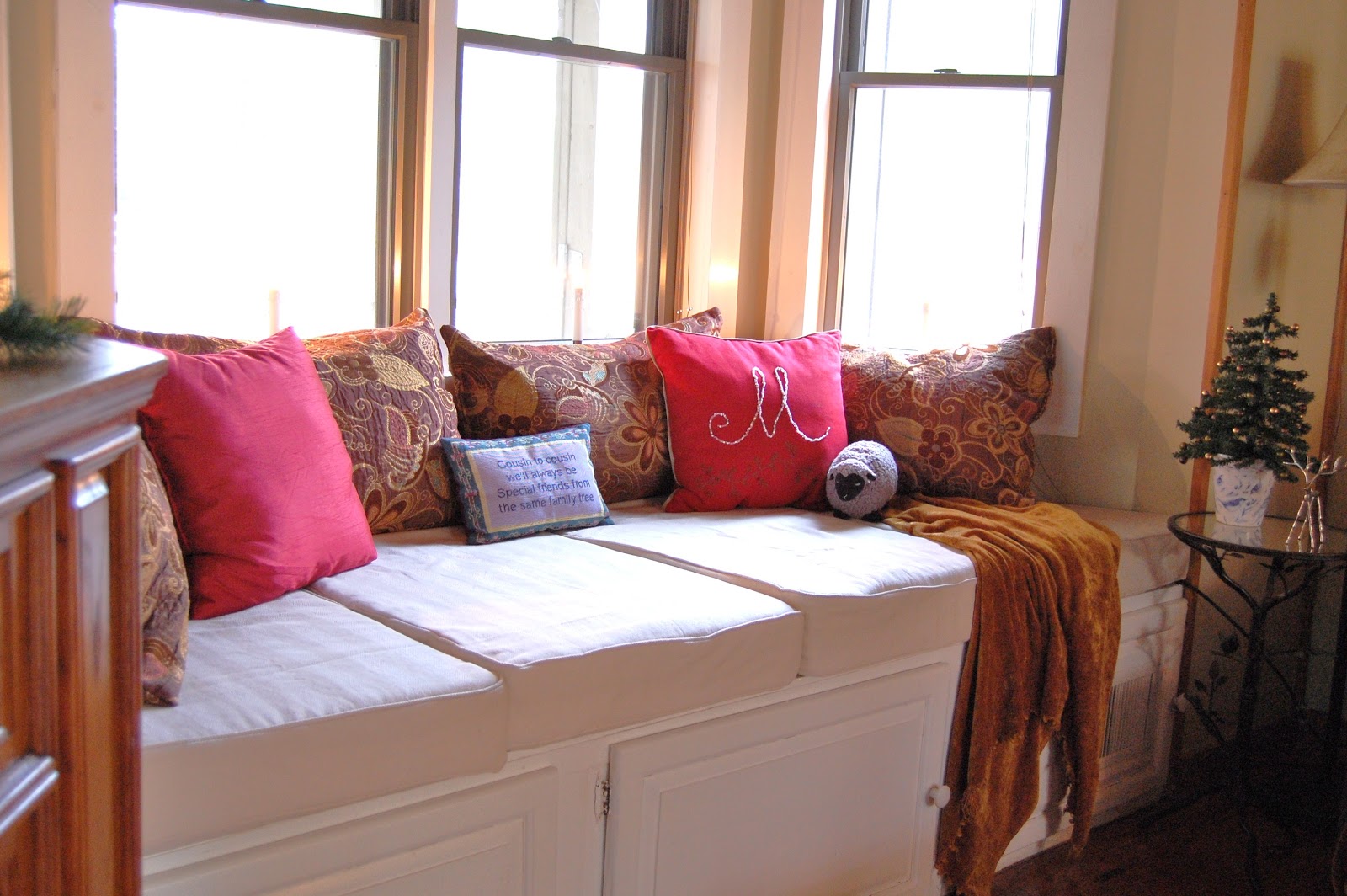 Upcycled Window Seat Cushions