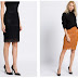 Fusta eleganta cu talie inalta cu neagra / maro ieftina - Vero Moda