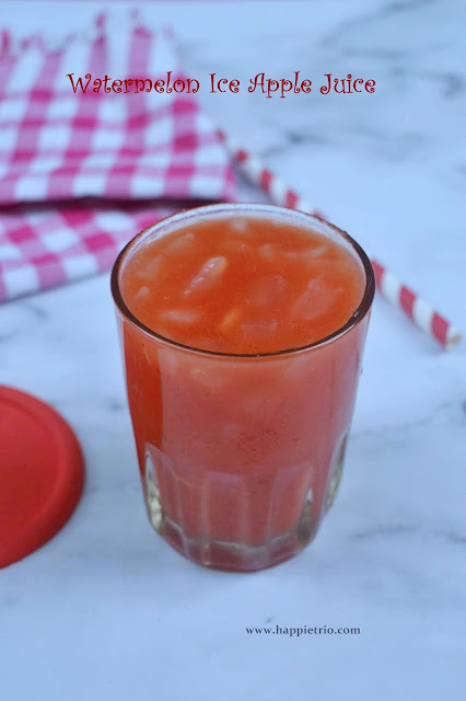 WaterMelon Ice Apple Juice Recipe | Watermelon Nungu Juice