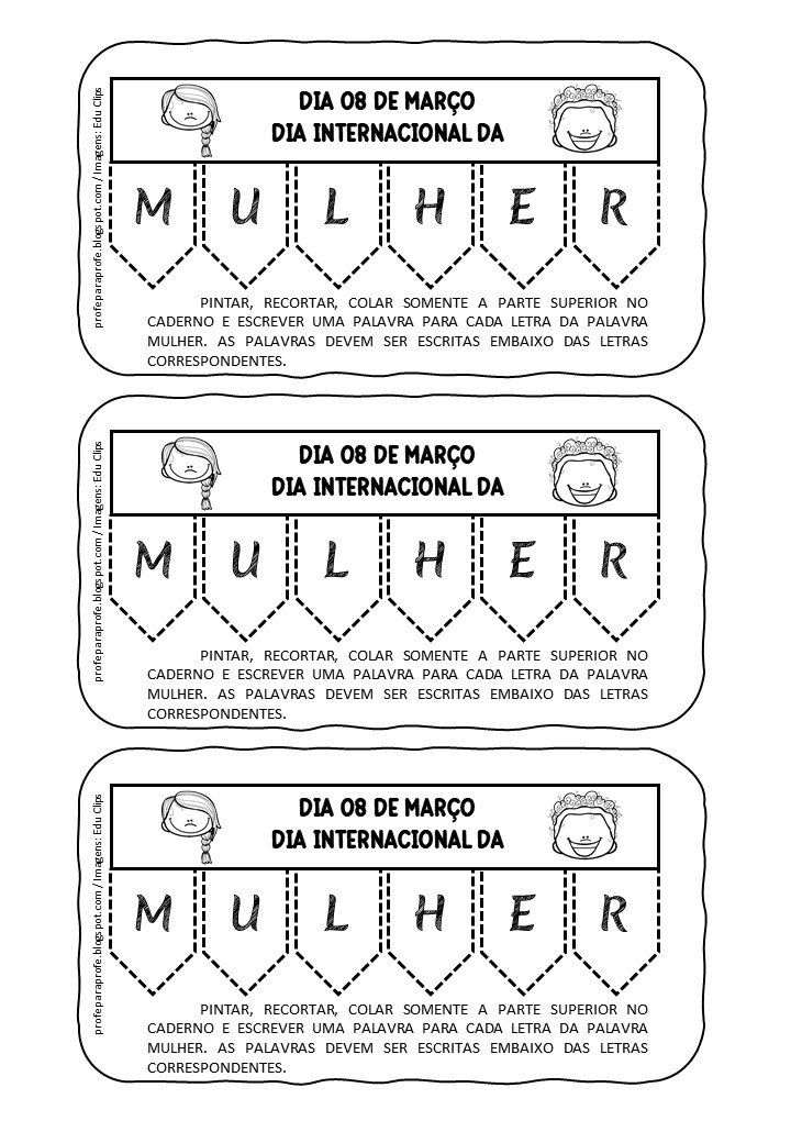 De Profe para Profe: Acróstico Dia da Mulher