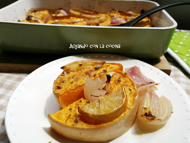 Calabaza Con Lima Y Especias, Al Horno  
