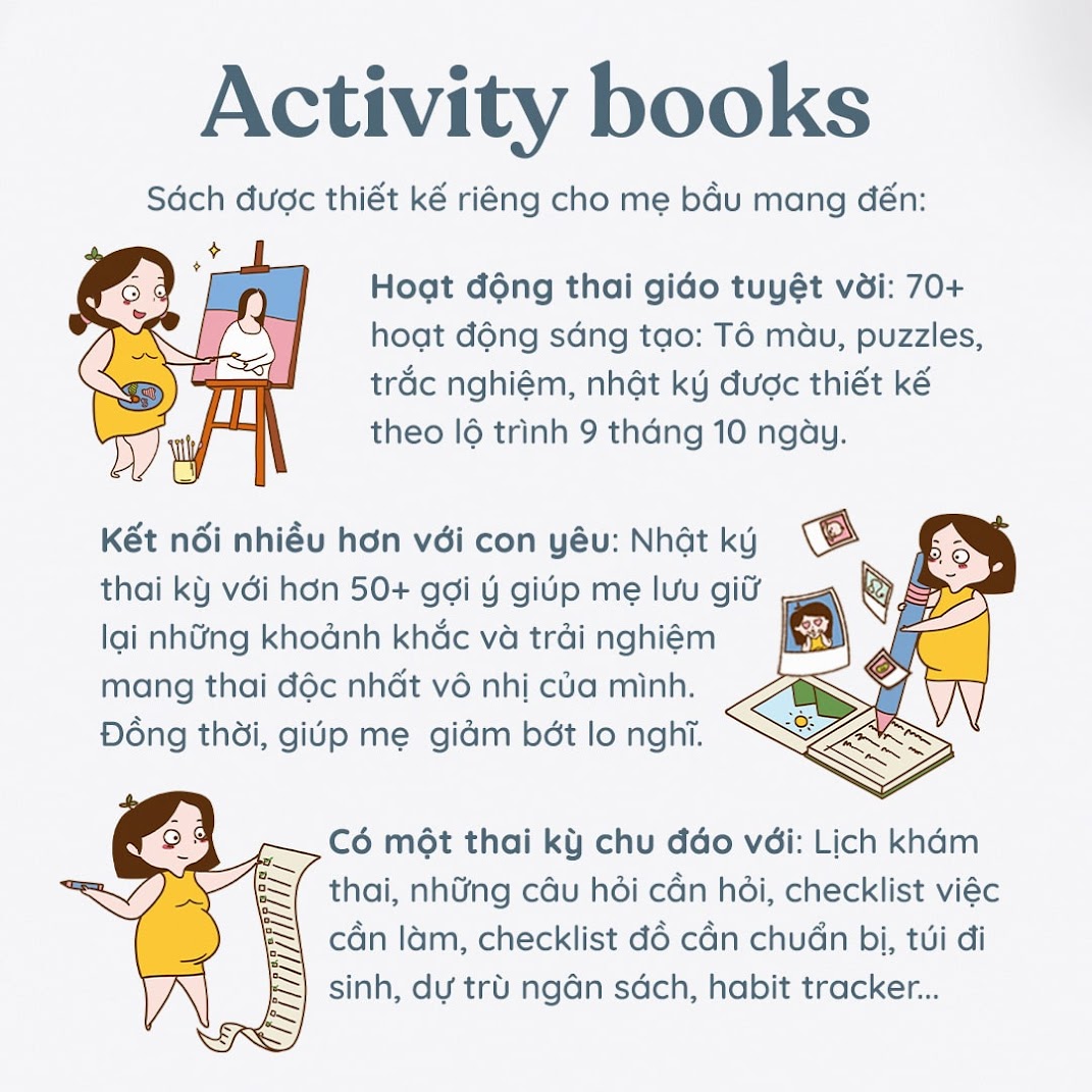 [A116] Activity book - Trọn bộ sách giải trí hữu ích cho Mẹ Bầu