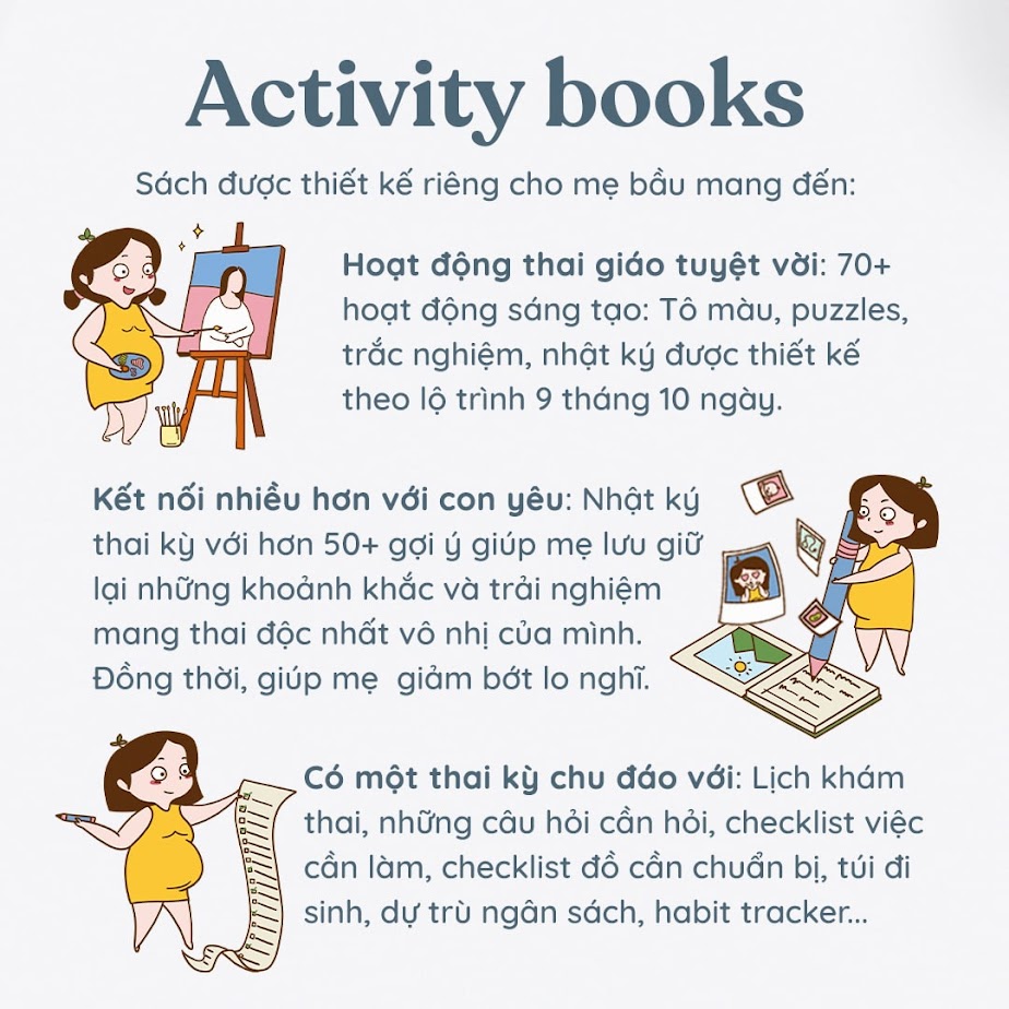 [A116] Activity book: Combo sách thai giáo hữu ích cho Mẹ Bầu