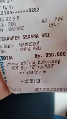 Struk transfer Struk Transferan