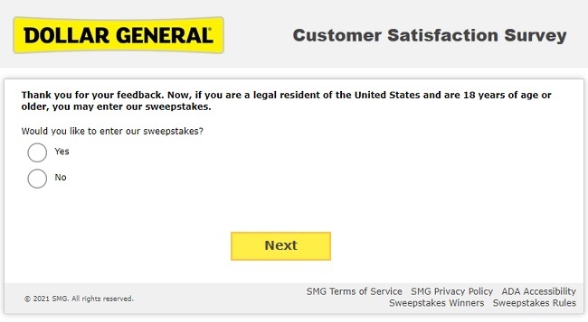 dollar general survey online