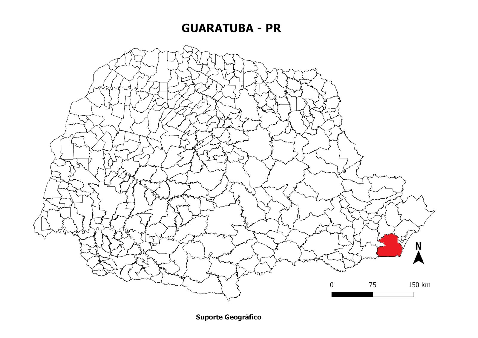 MAPA DE GUARATUBA  PR  Suporte Geográfico