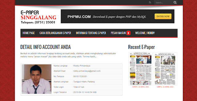 Aplikasi E-paper (Koran Digital) Full Fitur dengan PHP 7 dan MySQLi