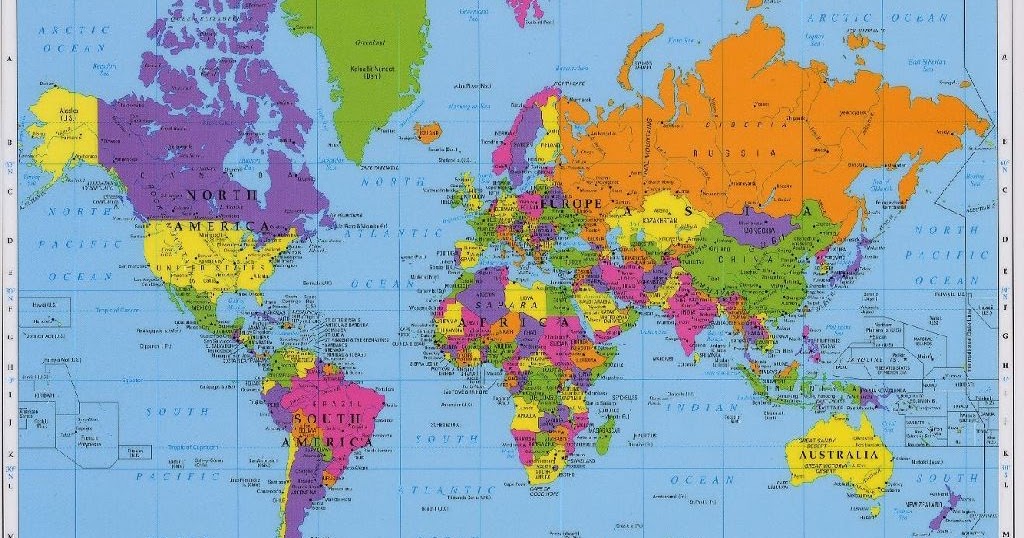 World Map With States Labeled