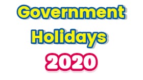 Government Holidays in 2020