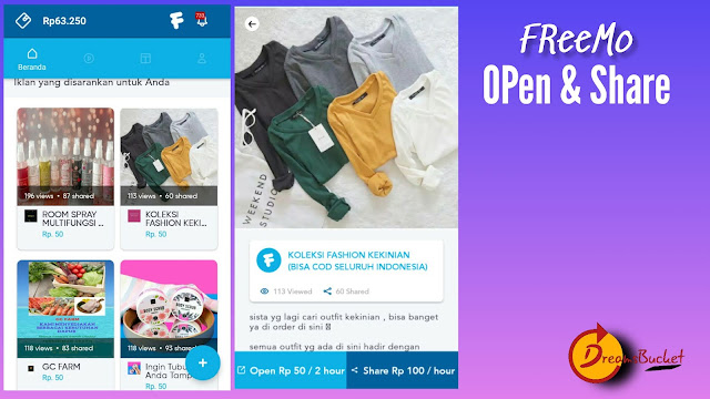 Freemo Indonesia Advertise aplikasi yang membayar uang rupiah ke rekening Bank Lokal Indonesia