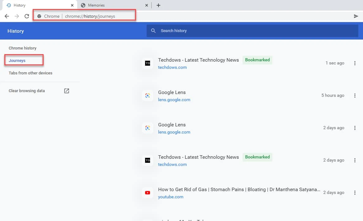 Chrome’s Memories Experiment to be Combined With History