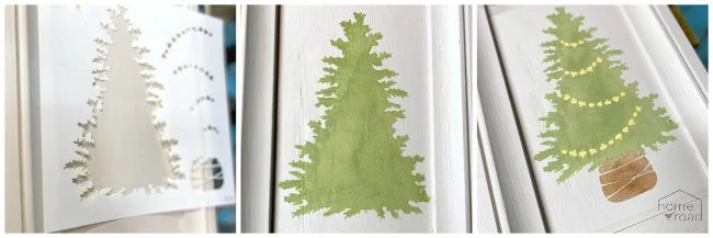 Easy to Make Advent Calendar with a stenciled tree