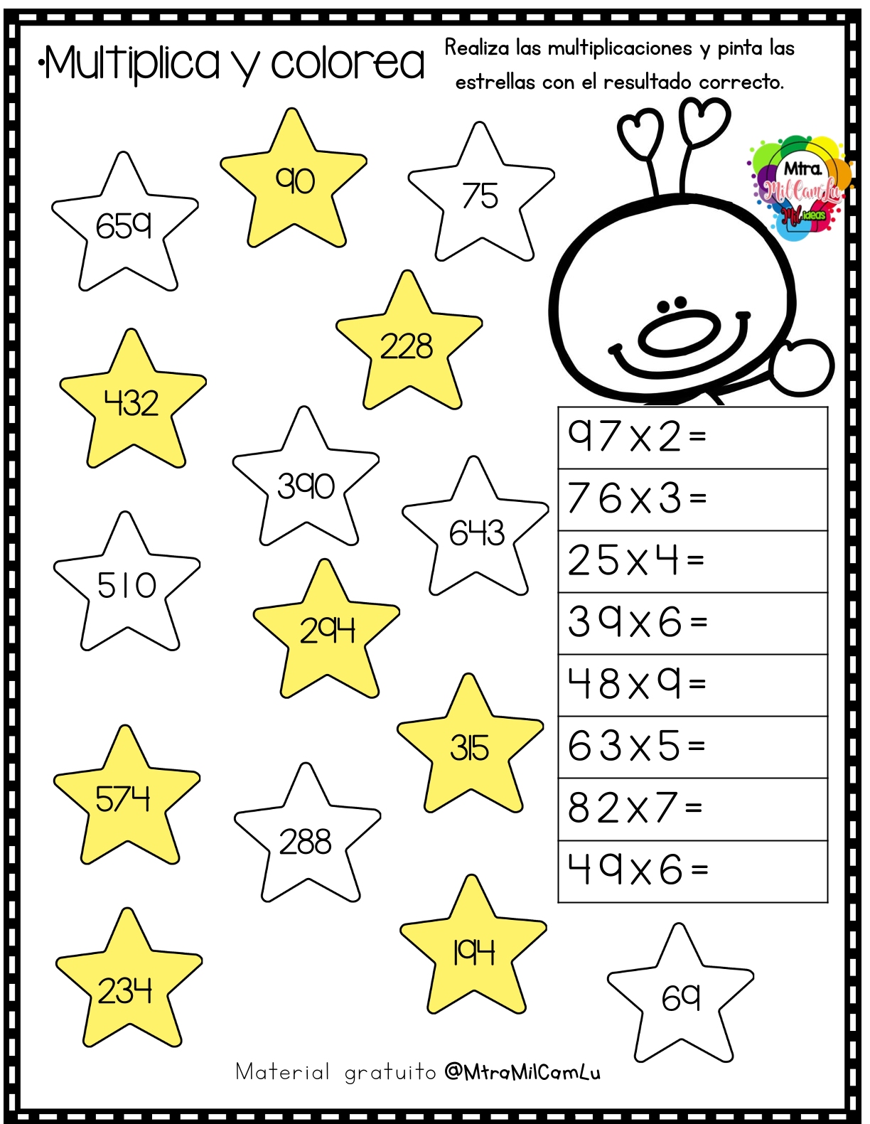 Multiplicaciones Para Ninos