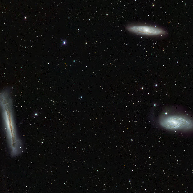 The Leo Triplet brilliantly portrayed by ESO's new VST
