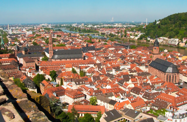 Widok na Heidelberg Heidelberg, widok, zamek, Stare Miasto, Neckar