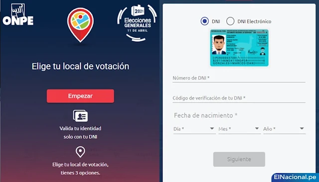 LINK para elegir tu local de votación para las elecciones 2021 - www.eligetulocal.pe