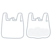 レジ袋のイラスト(空・一杯)