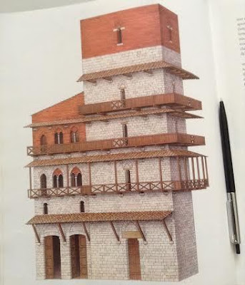 Siena: Casatorre Rinuccini, disegno tratto da Siena Medievale. L’architettura civile a Siena di Fabio Gabbrielli