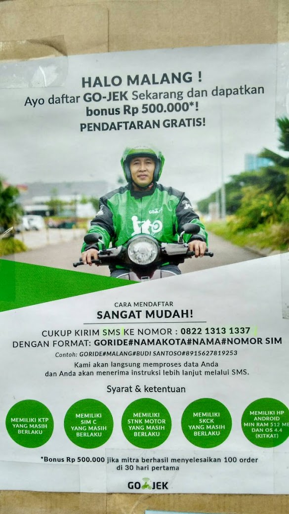 Pendaftaran Gojek Malang