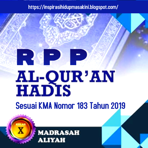 RPP 1 Lembar Al Quran Hadis Kelas X Madrasah Aliyah Semester Genap KMA 183