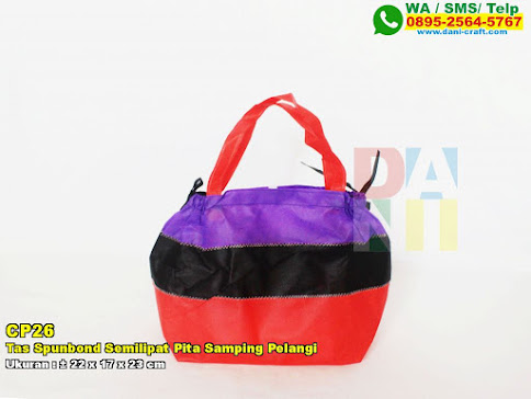 Tas Spunbond Semilipat Pita Samping Pelangi