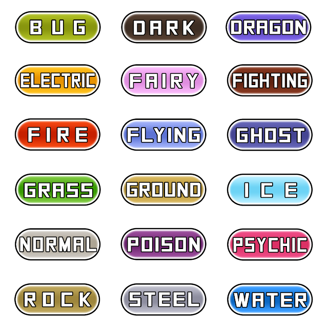 All the Pokemon types logos