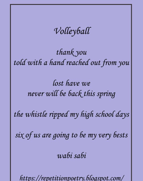 Volleyball Poems For Inspiration Volleyball Poetry